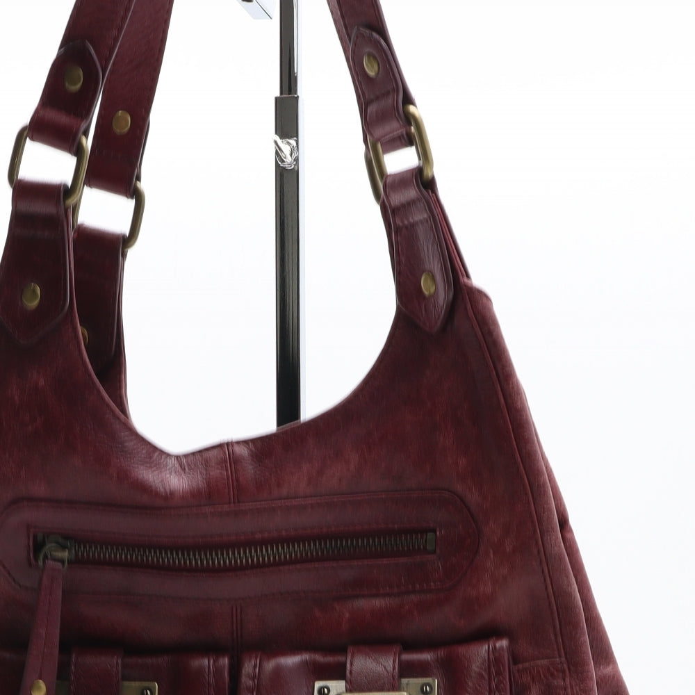 Marks and Spencer Womens Purple Leather Shoulder Bag Size Medium