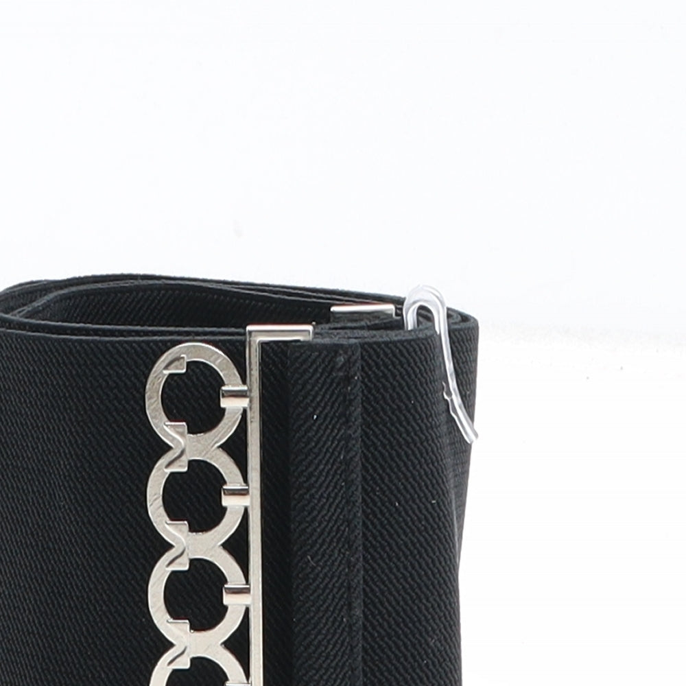 Preworn Womens Black Solid Polyester Waist Belt Belt One Size