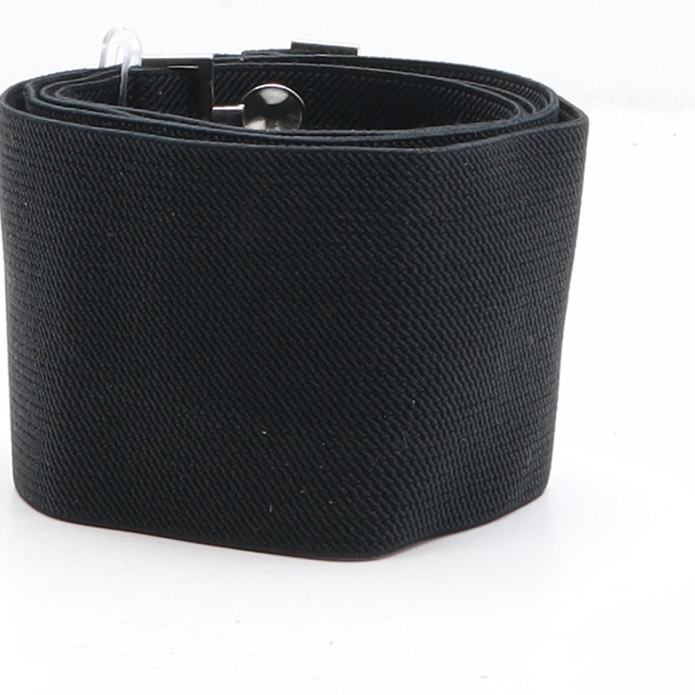Preworn Womens Black Solid Polyester Waist Belt Belt One Size