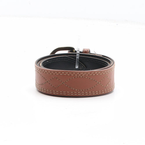 Preworn Womens Brown Solid Polyurethane Basic Belt Belt One Size