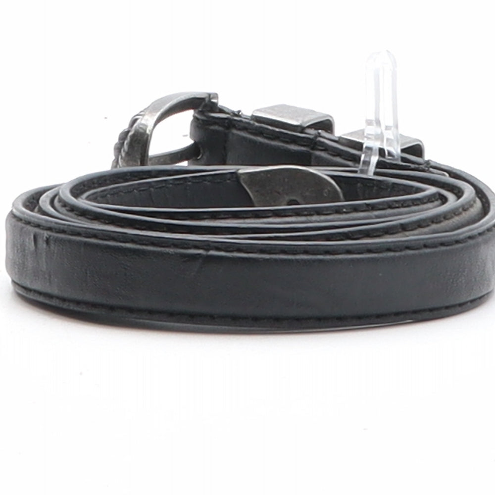 Preworn Womens Black Solid Polyurethane Western Belt Belt One Size