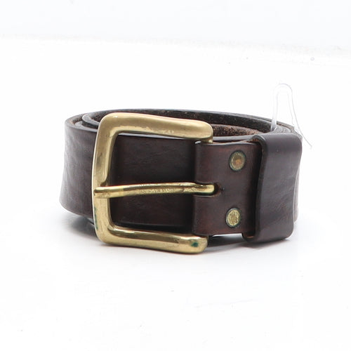 Marks and Spencer Mens Brown Solid Leather Dress Belt Belt Size 42