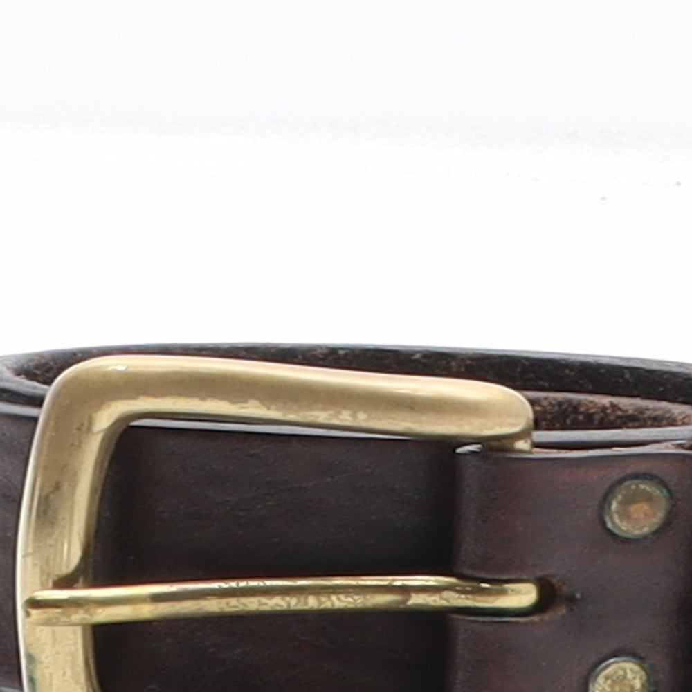 Marks and Spencer Mens Brown Solid Leather Dress Belt Belt Size 42