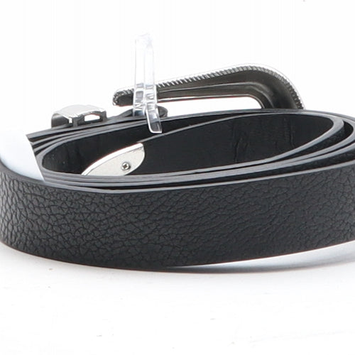 F&F Womens Black Solid Polyurethane Western Belt Belt Size 16