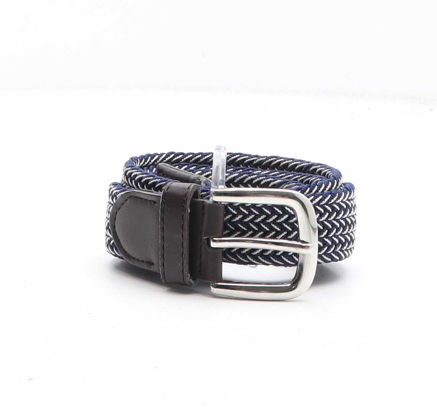 Preworn Womens Blue Colourblock Polyester Woven Belt Belt One Size