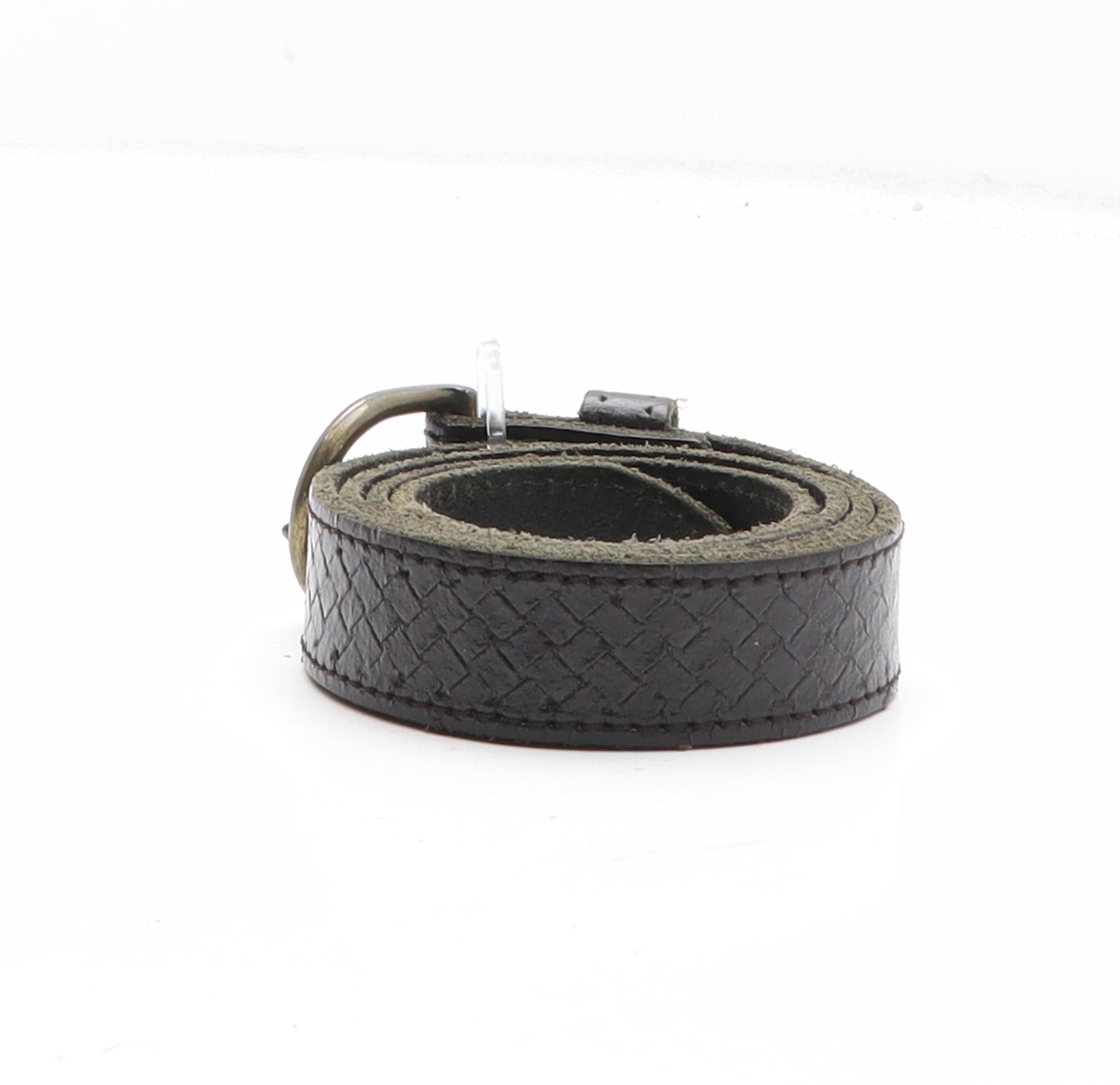 Preworn Mens Brown Geometric Leather Dress Belt Belt Size 34