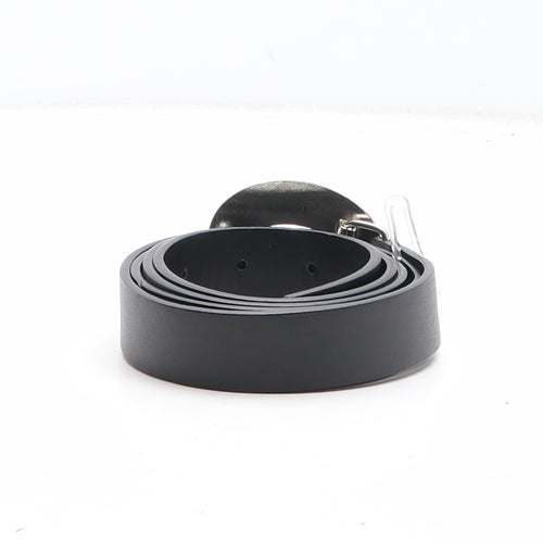 Preworn Womens Black Solid Polyurethane Dress Belt Belt One Size