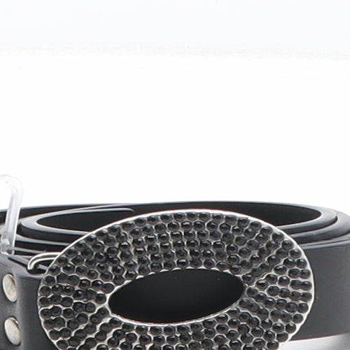 Preworn Womens Black Solid Polyurethane Dress Belt Belt One Size