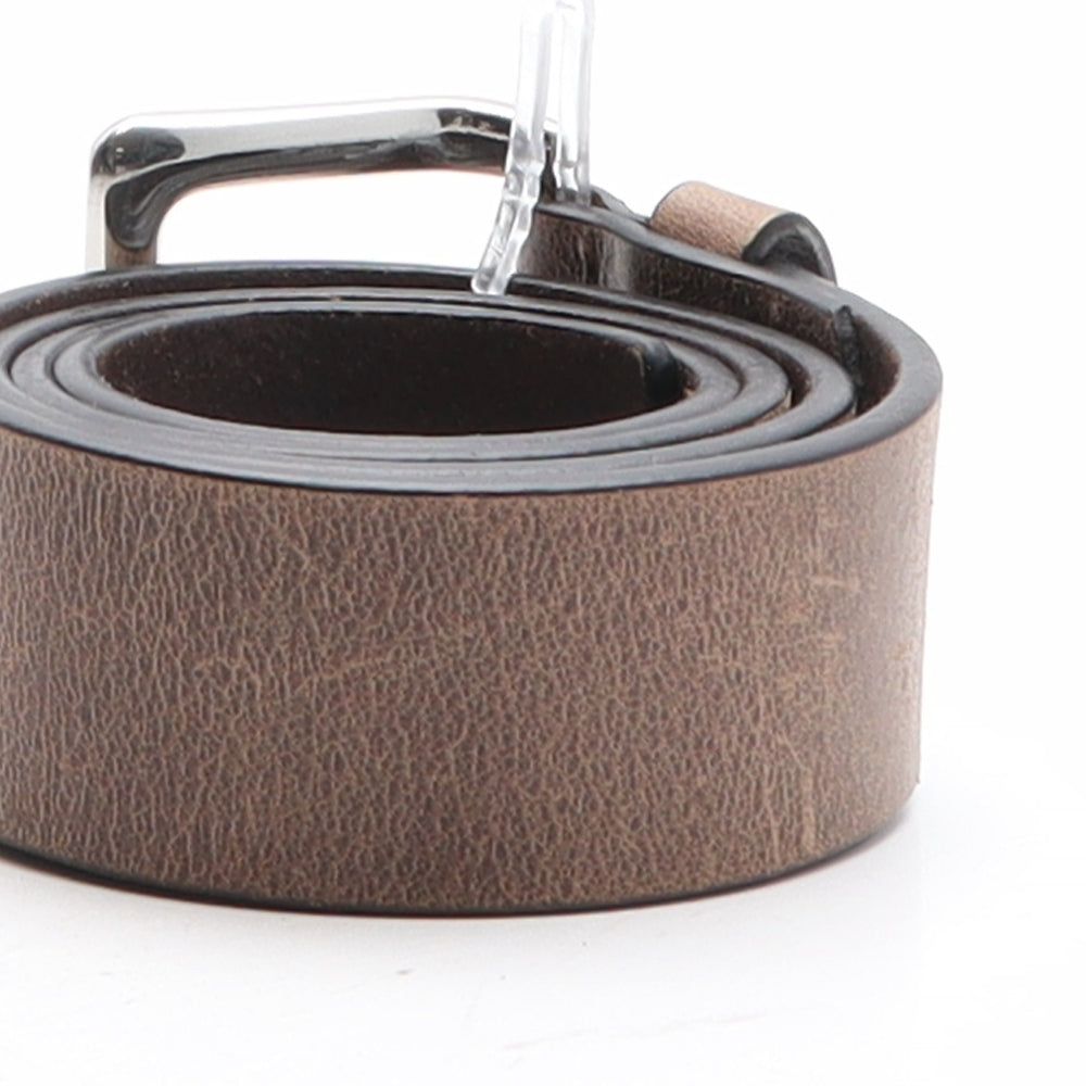 Marks and Spencer Mens Brown Solid Leather Dress Belt Belt Size 30