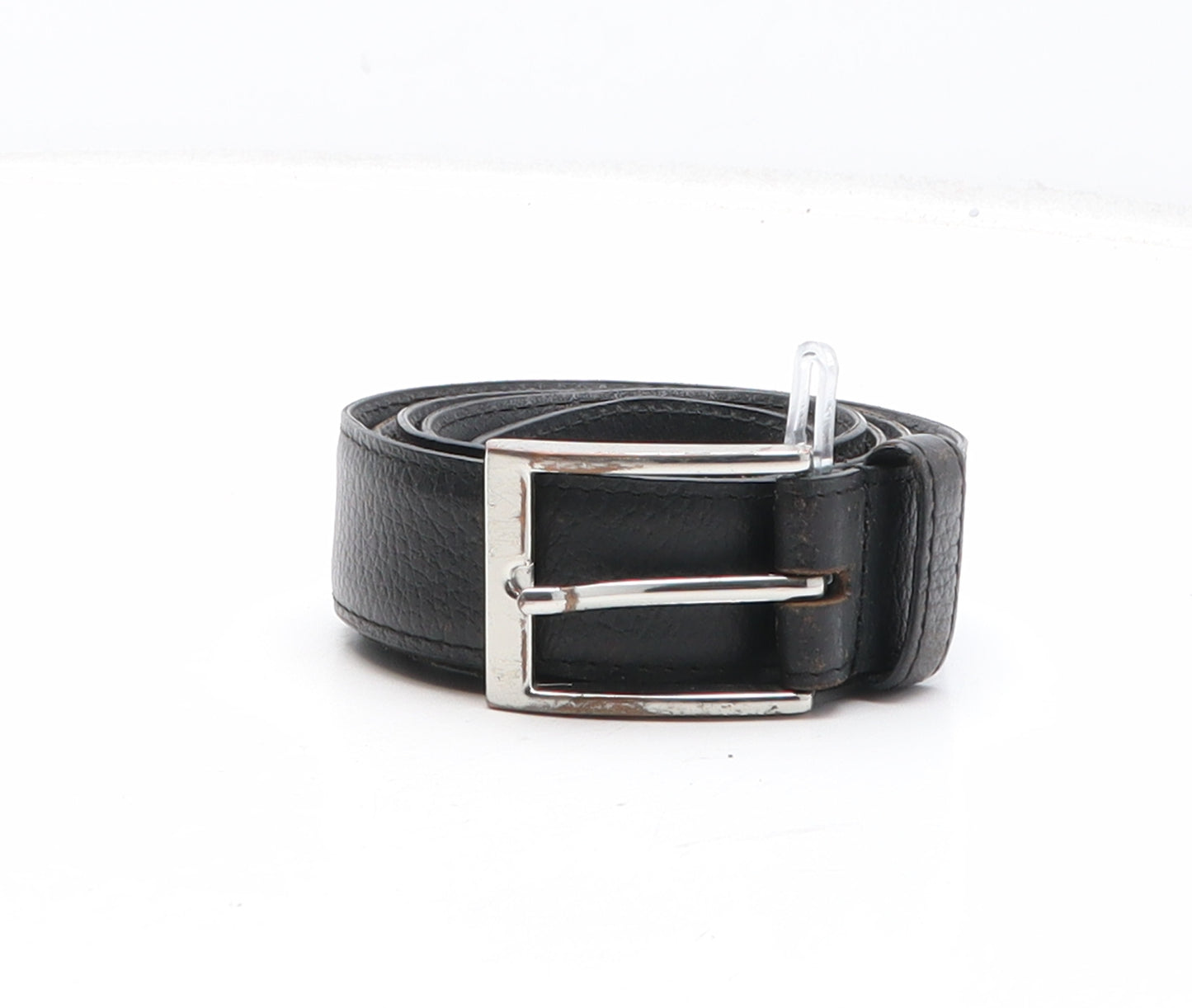 Cotton Traders Mens Black Solid Leather Dress Belt Belt Size XL