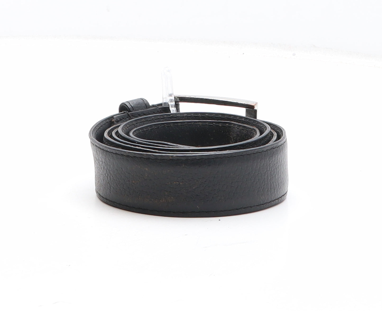 Cotton Traders Mens Black Solid Leather Dress Belt Belt Size XL