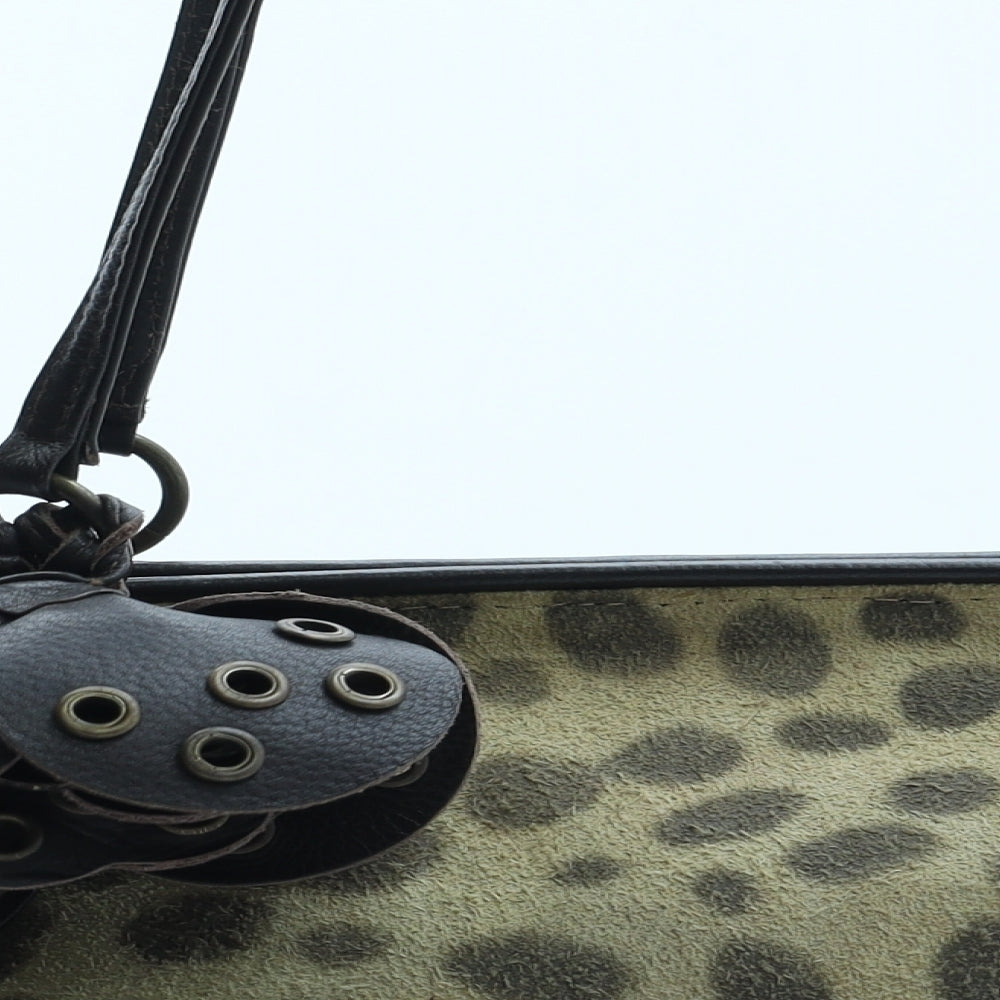 Jigsaw Womens Brown Animal Print Leather Shoulder Bag Size Small - Leopard Pattern