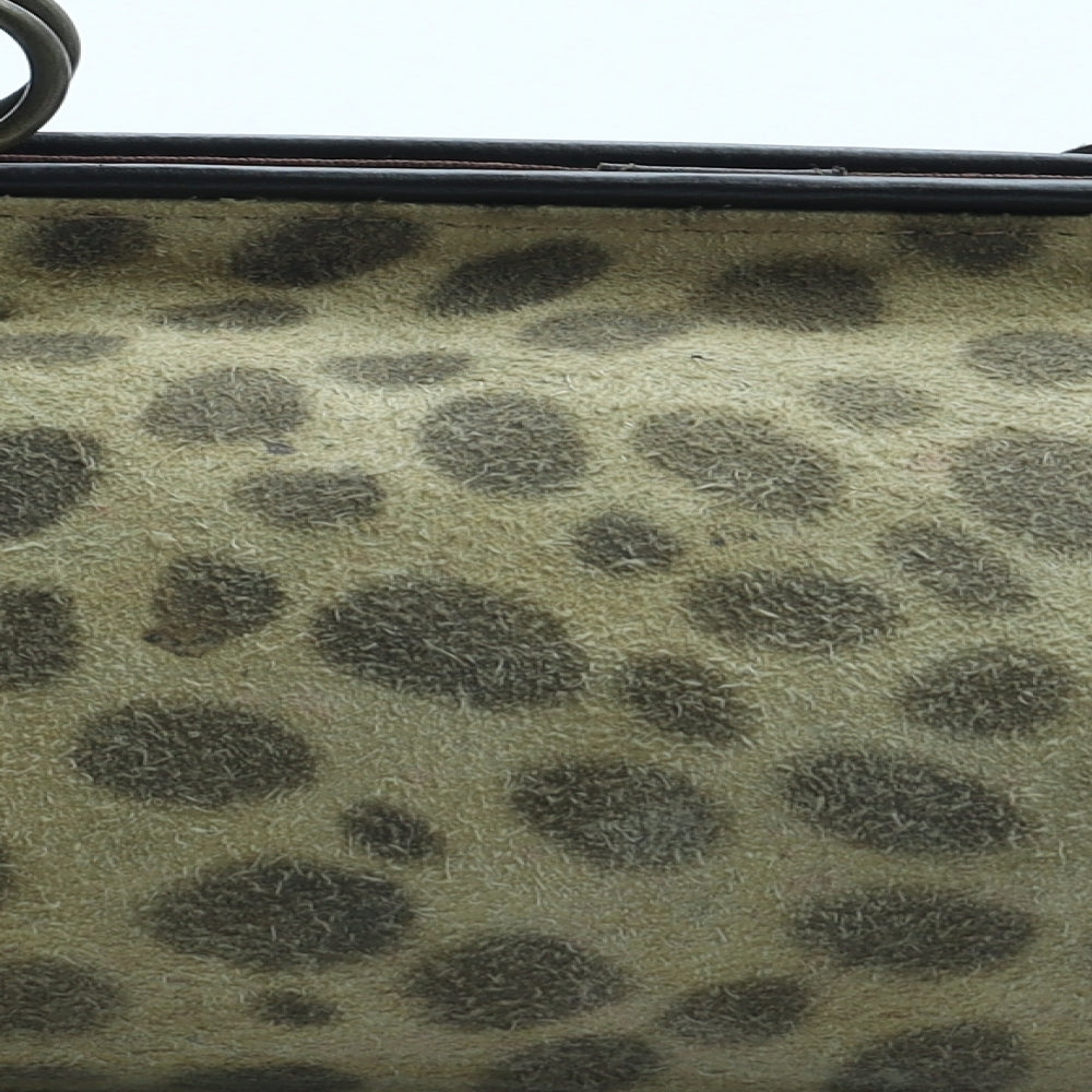 Jigsaw Womens Brown Animal Print Leather Shoulder Bag Size Small - Leopard Pattern