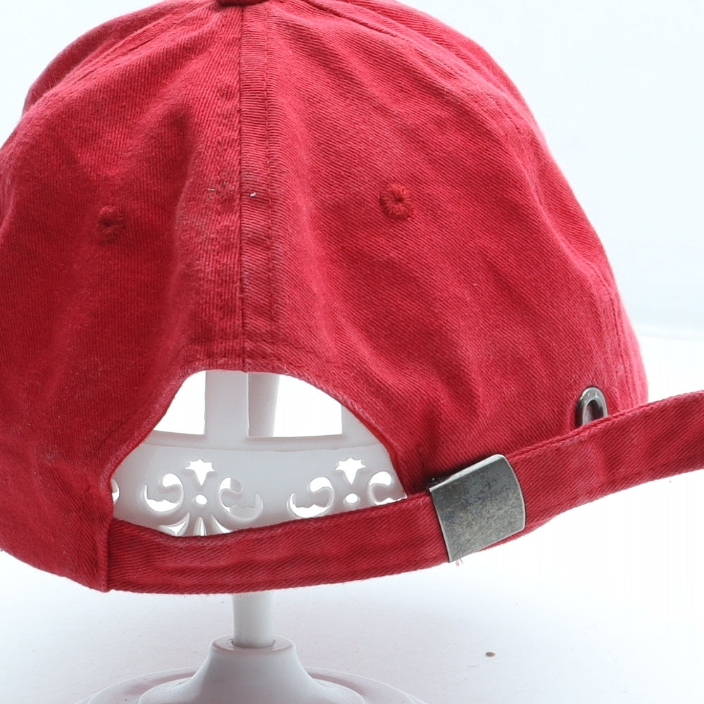 Peacocks Mens Red Polyester Snapback Size Adjustable