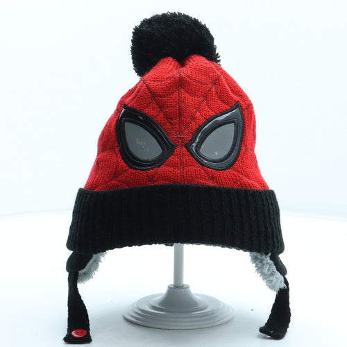 Primark Boys Red Acrylic Bobble Hat Size S - Spiderman