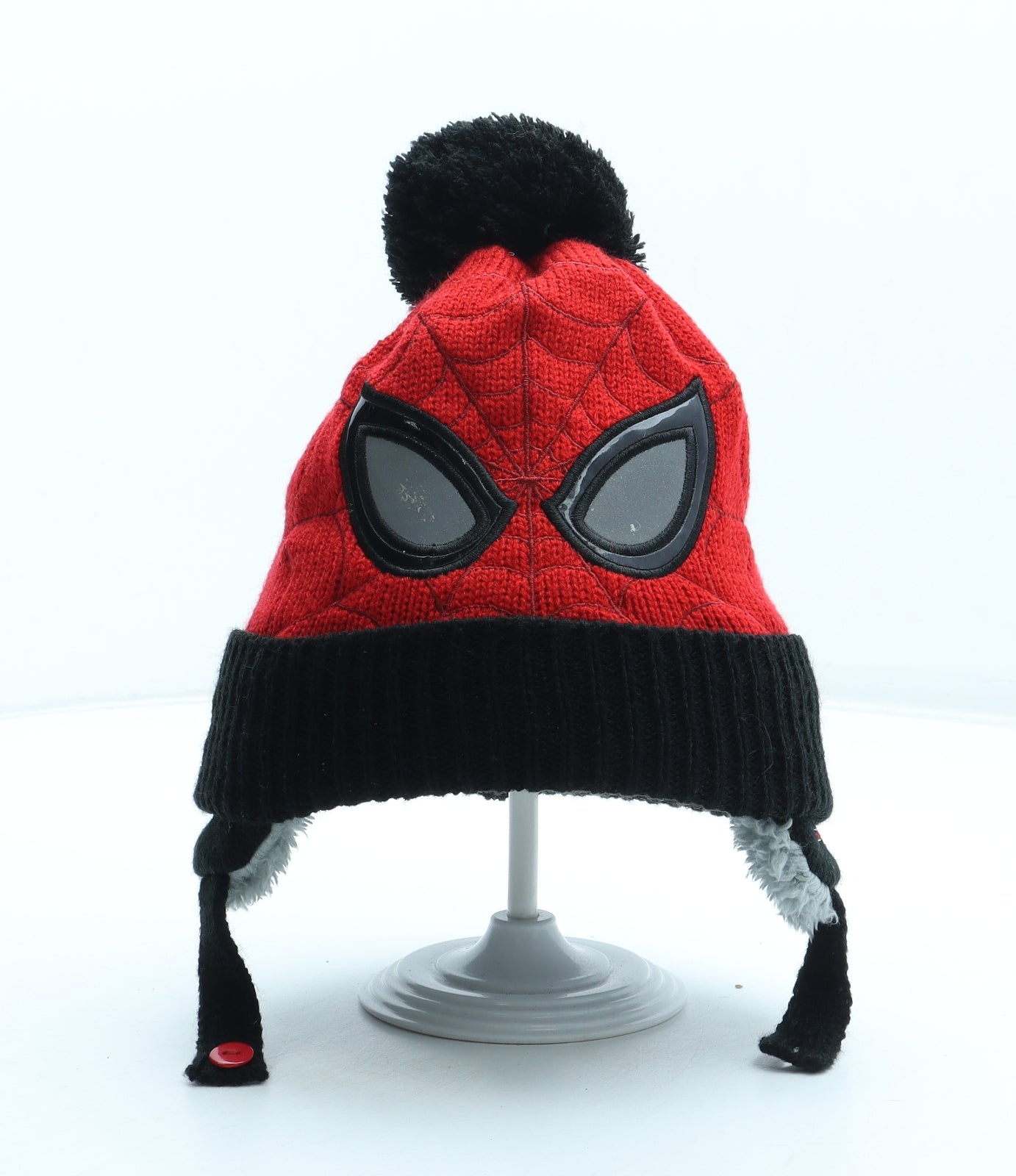 Primark Boys Red Acrylic Bobble Hat Size S - Spiderman