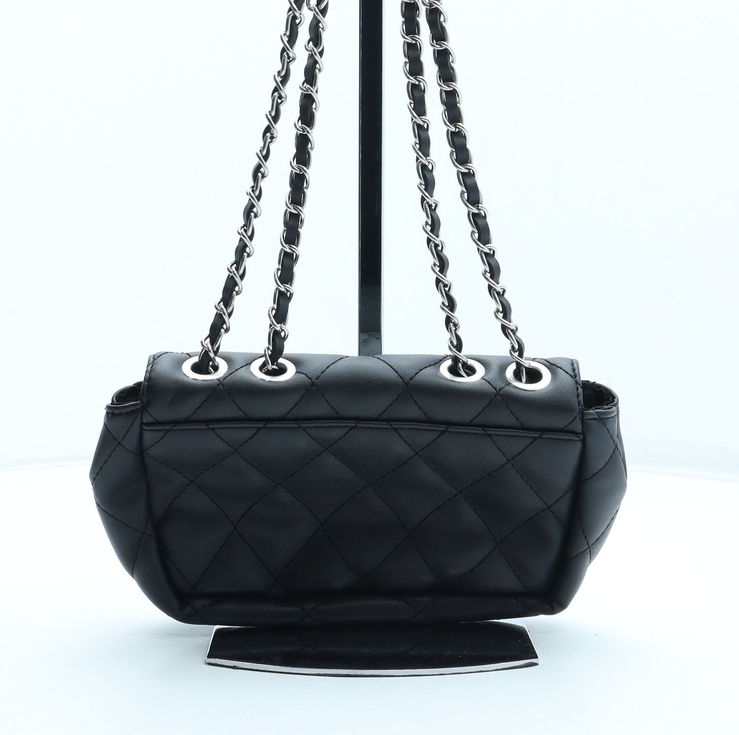 Dorothy Perkins Womens Black Polyurethane Shoulder Bag Size Small