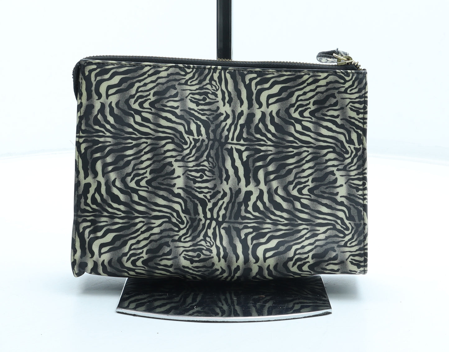 Paul's Boutique Womens Black Animal Print Polyurethane Clutch Size Small - Tiger Pattern