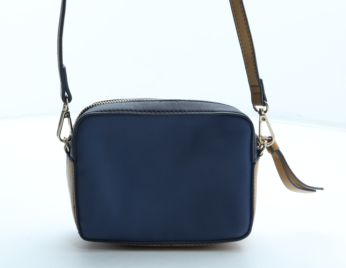 Accessorize Womens Blue Colorblock Polyurethane Crossbody Size Small