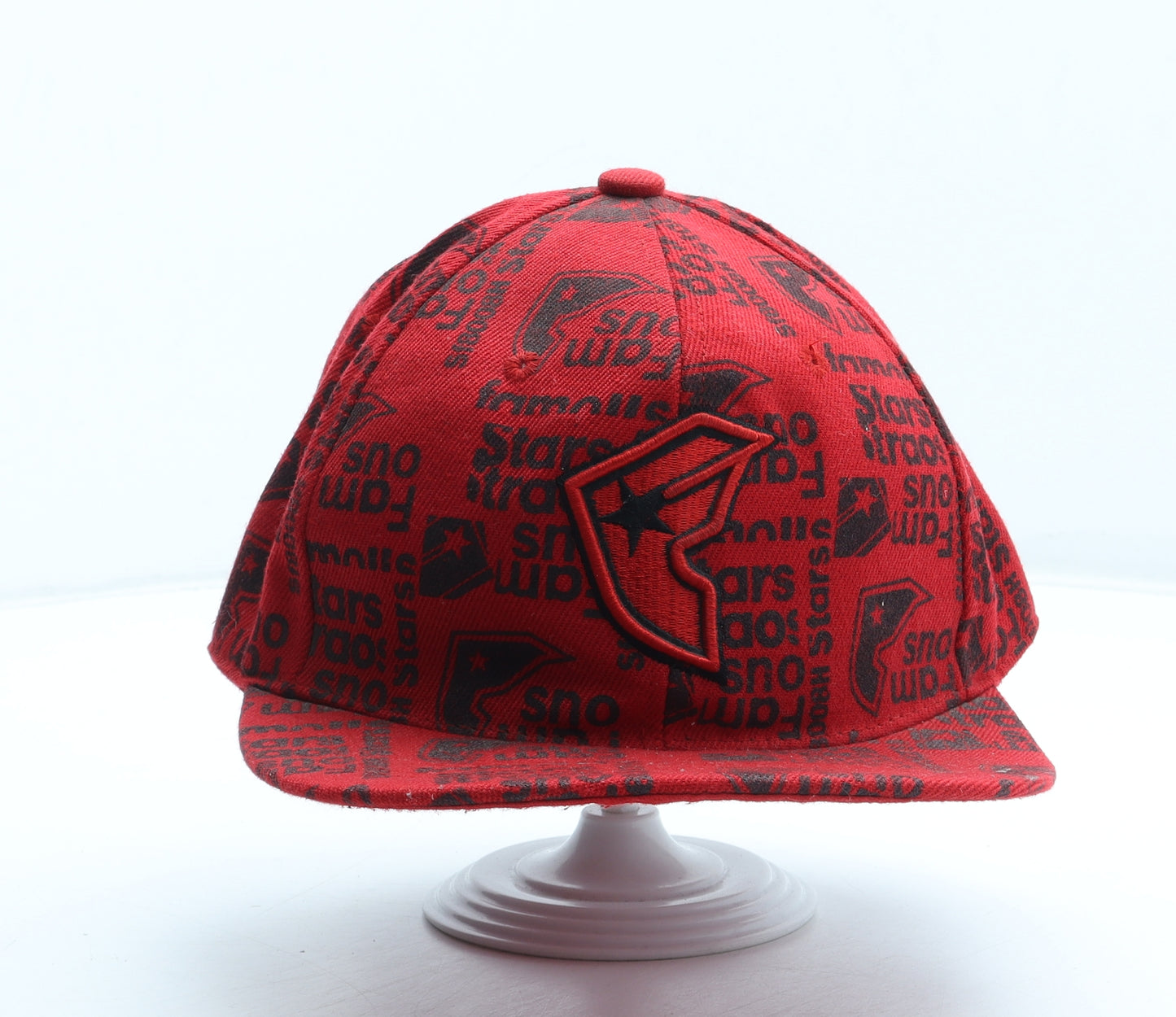 LIN Mens Red Geometric Polyester Baseball Cap Size 7 1/2