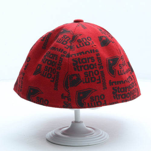 LIN Mens Red Geometric Polyester Baseball Cap Size 7 1/2