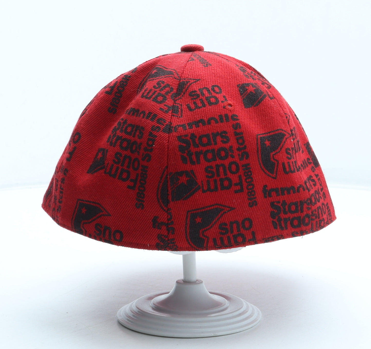 LIN Mens Red Geometric Polyester Baseball Cap Size 7 1/2