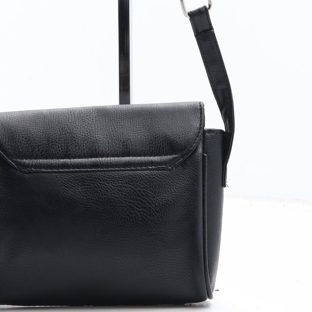 Atmosphere Womens Black Polyurethane Crossbody Size Small