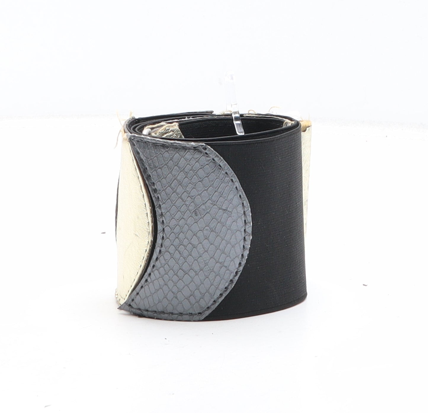 Matalan Womens Black Solid Polyester Waist Belt Belt Size M