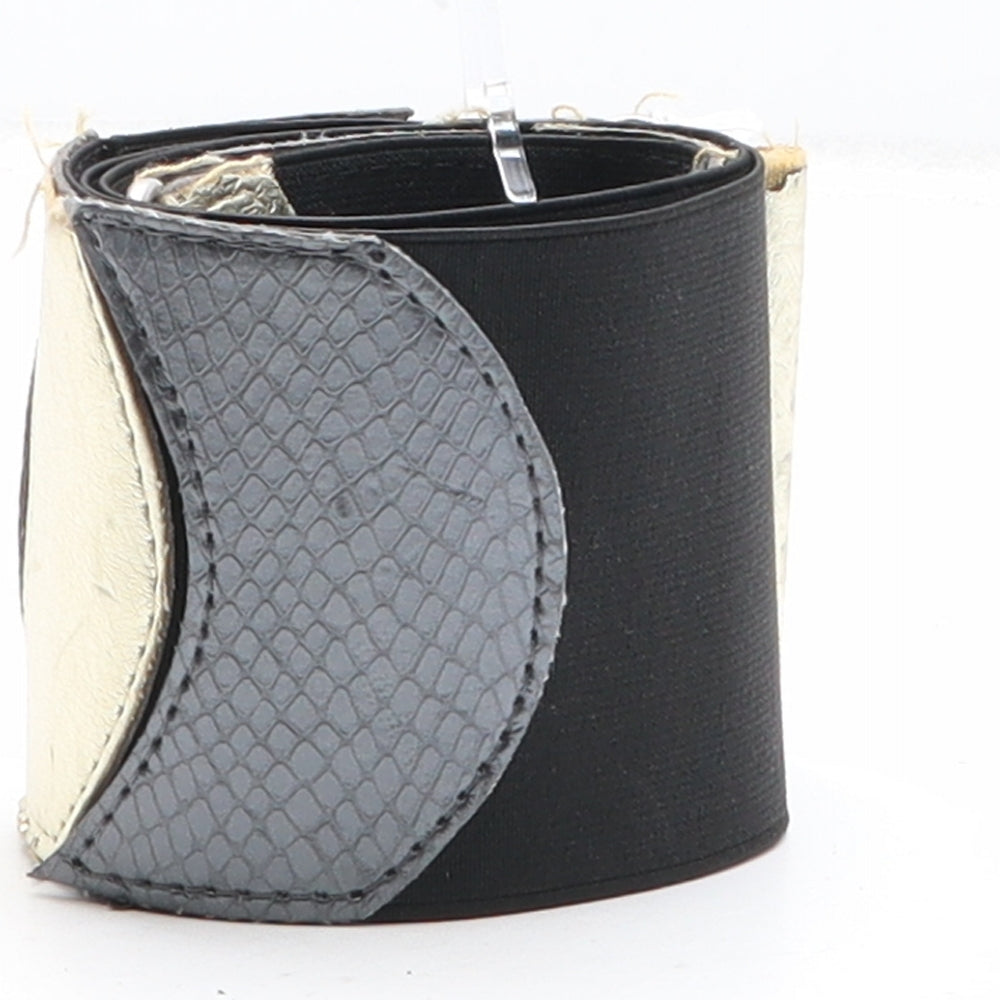Matalan Womens Black Solid Polyester Waist Belt Belt Size M