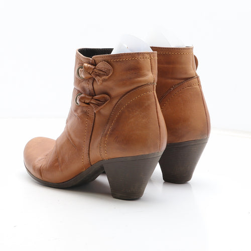 Pavers Womens Brown Herringbone Synthetic Bootie Boot UK