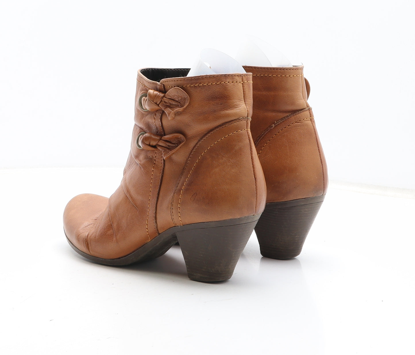 Pavers Womens Brown Herringbone Synthetic Bootie Boot UK