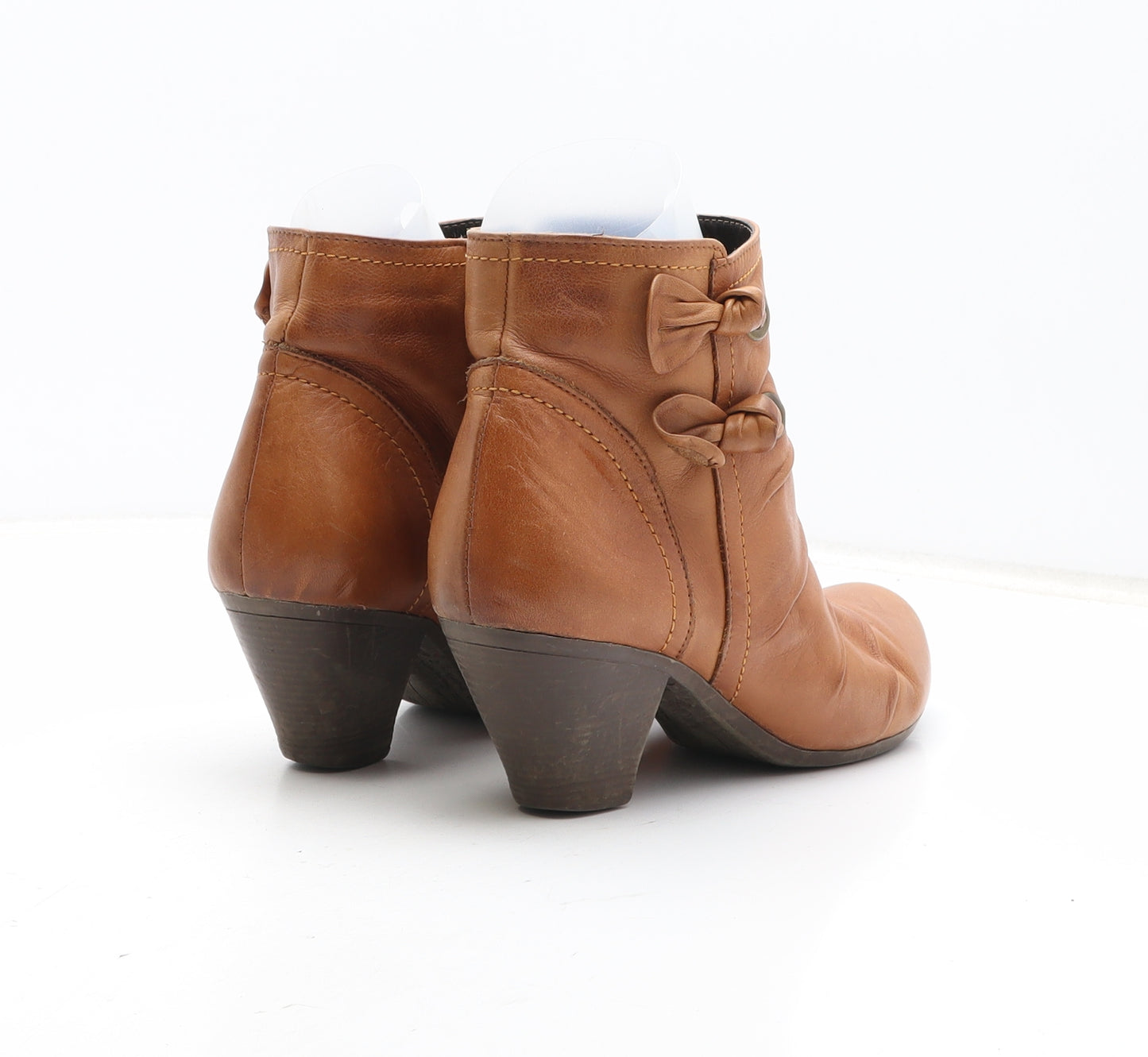 Pavers Womens Brown Herringbone Synthetic Bootie Boot UK