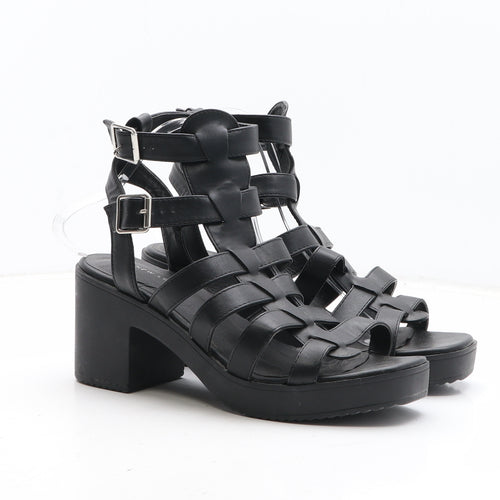New Look Womens Black Synthetic Gladiator Heel UK