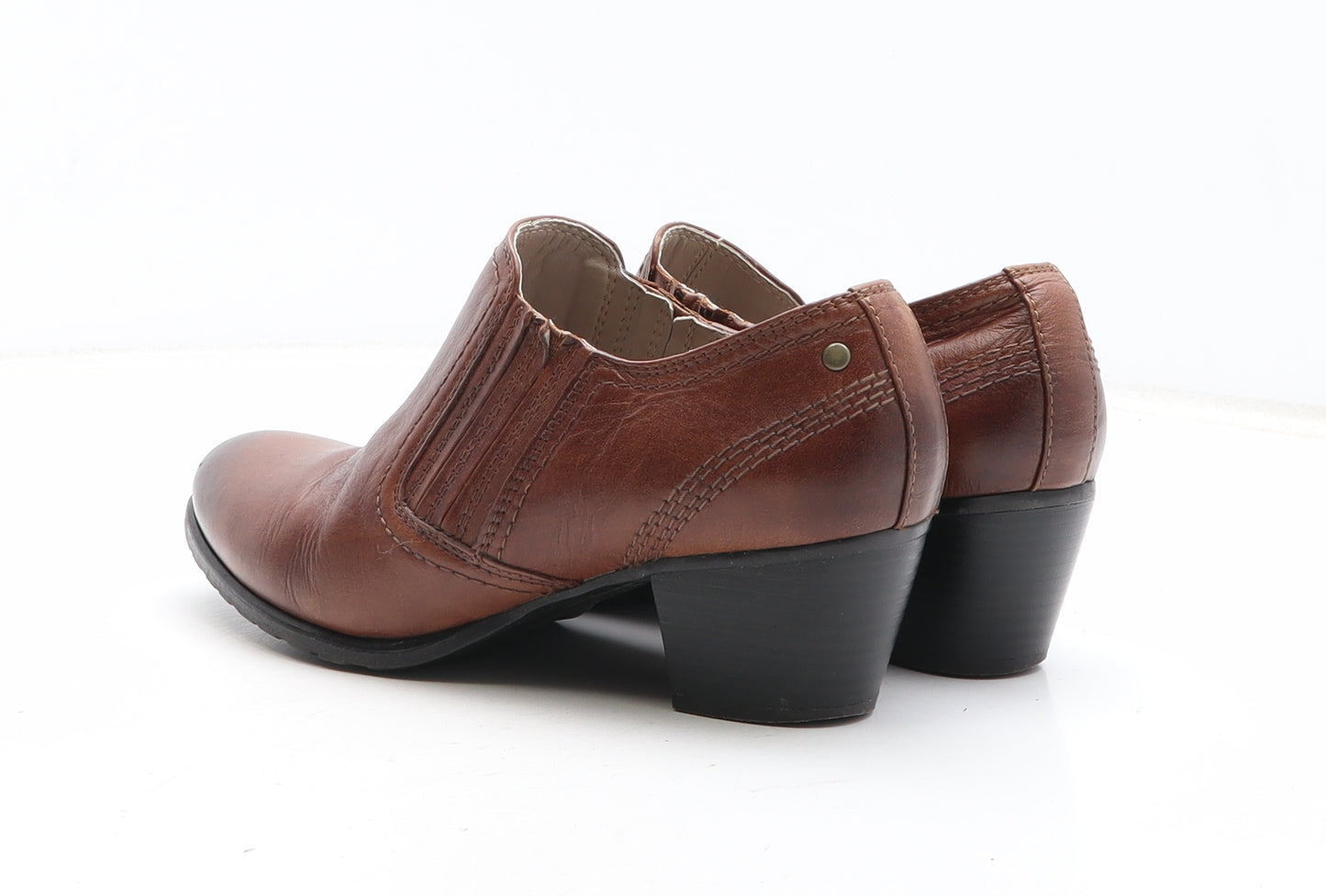 FootGlove Womens Brown Leather Bootie Boot UK