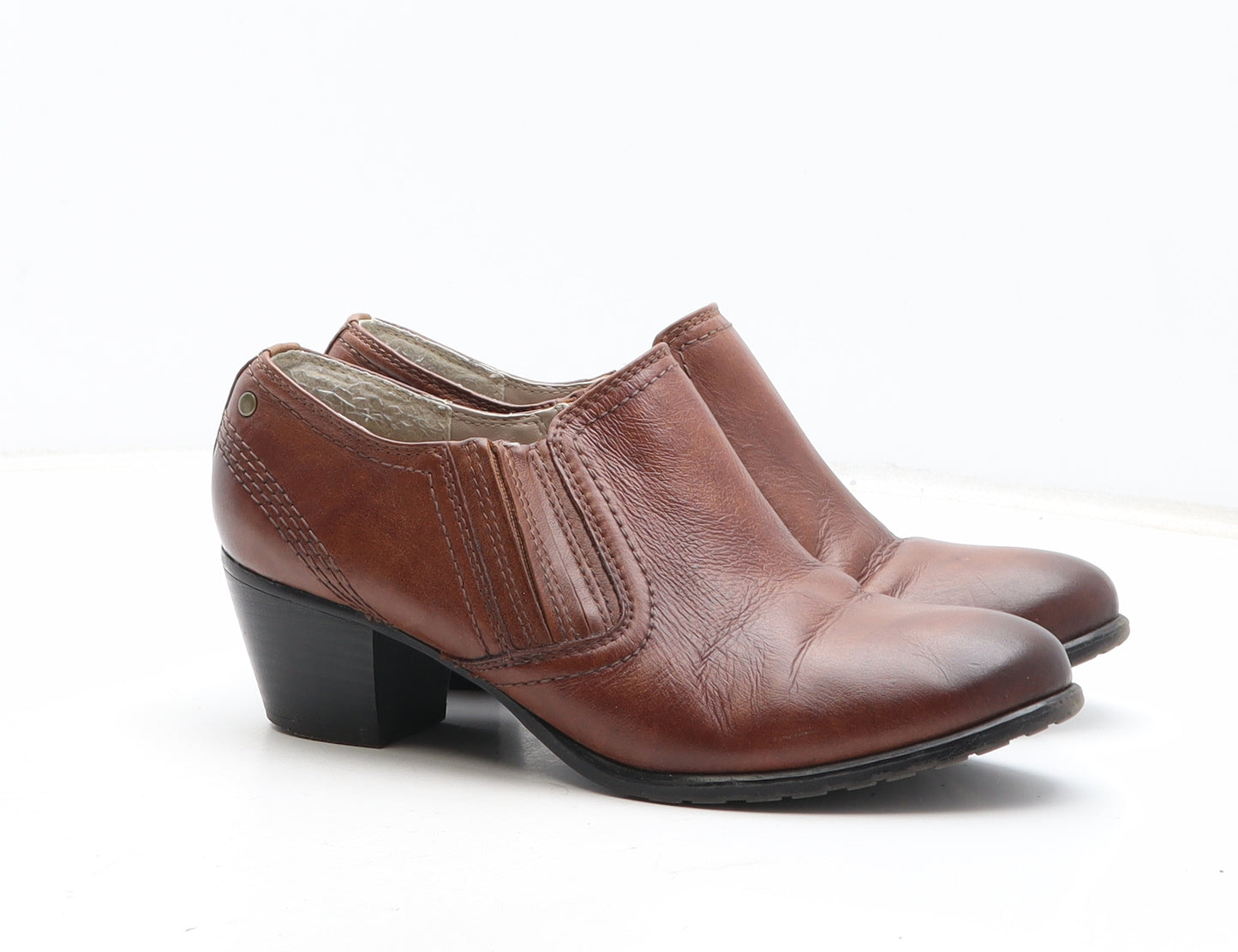 FootGlove Womens Brown Leather Bootie Boot UK