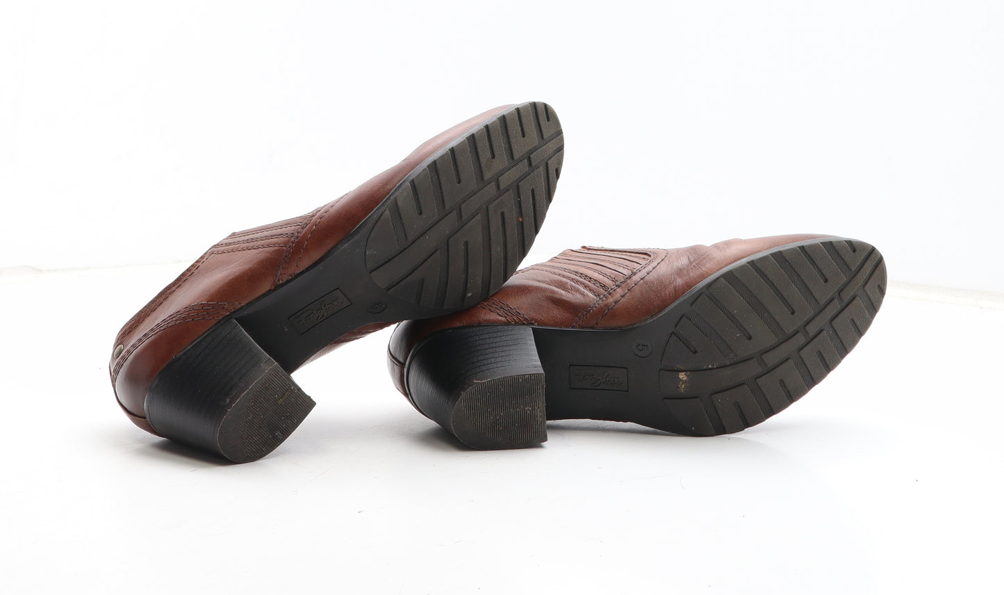 FootGlove Womens Brown Leather Bootie Boot UK