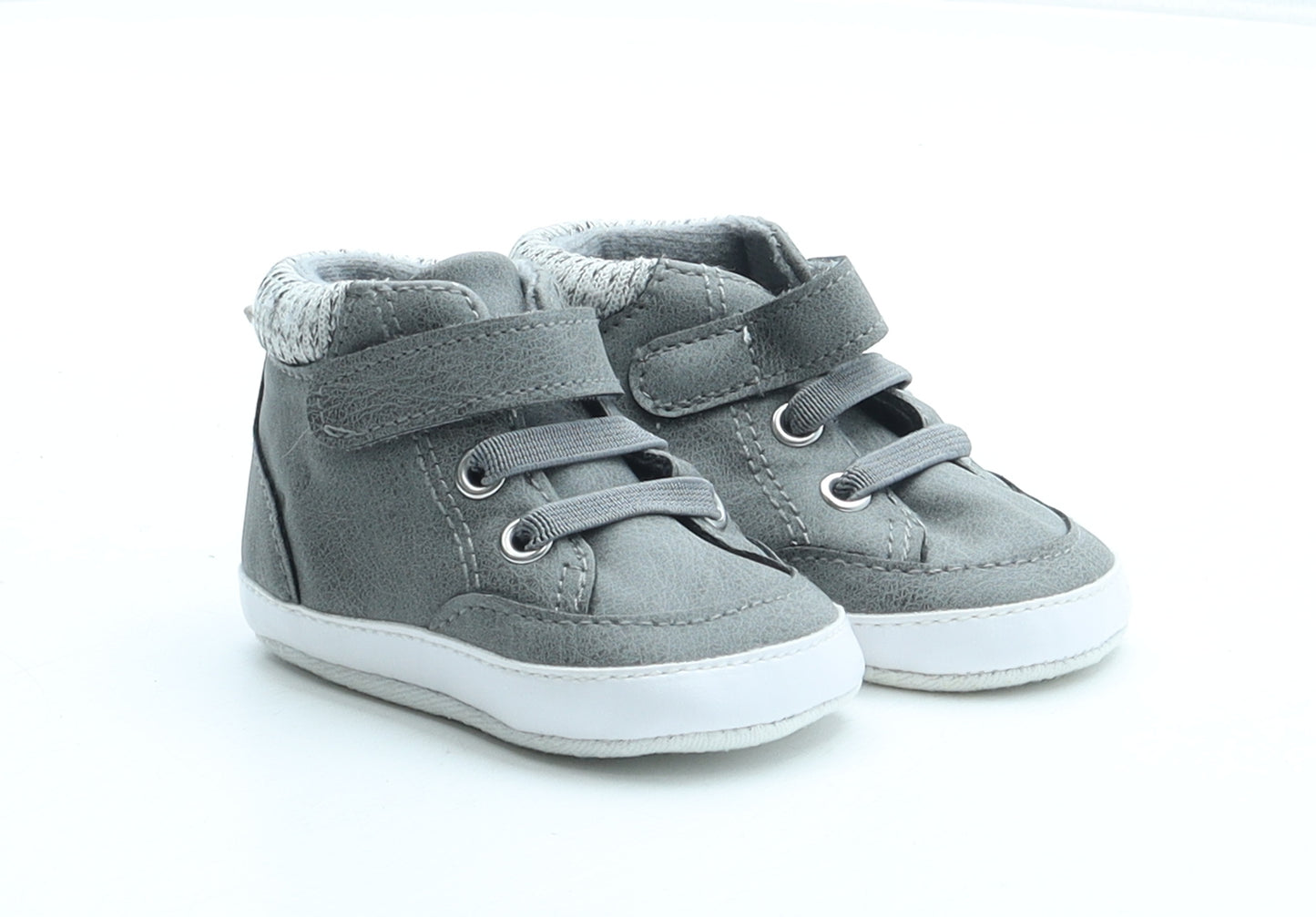 F&F Boys Grey Polyester Sneaker Trainer UK 0-6 Months