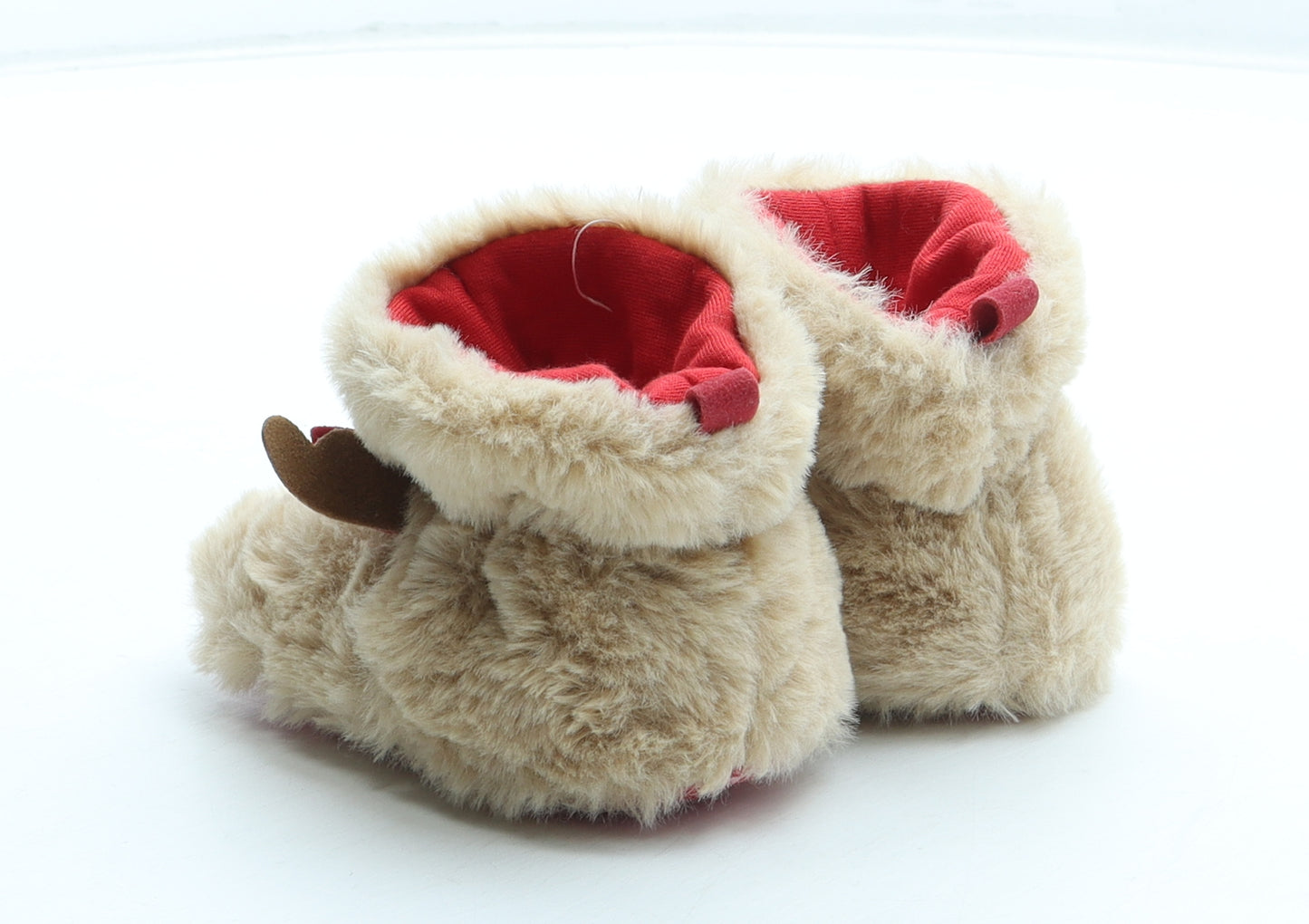 PEP&CO Unisex Baby & Toddler Beige Polyester Bootie Boot UK 6-12 Months - Christmas Rudolph