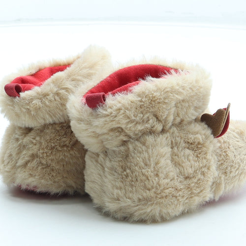 PEP&CO Unisex Baby & Toddler Beige Polyester Bootie Boot UK 6-12 Months - Christmas Rudolph