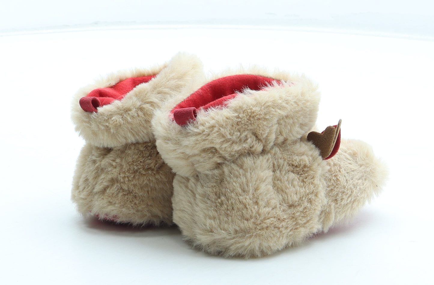 PEP&CO Unisex Baby & Toddler Beige Polyester Bootie Boot UK 6-12 Months - Christmas Rudolph