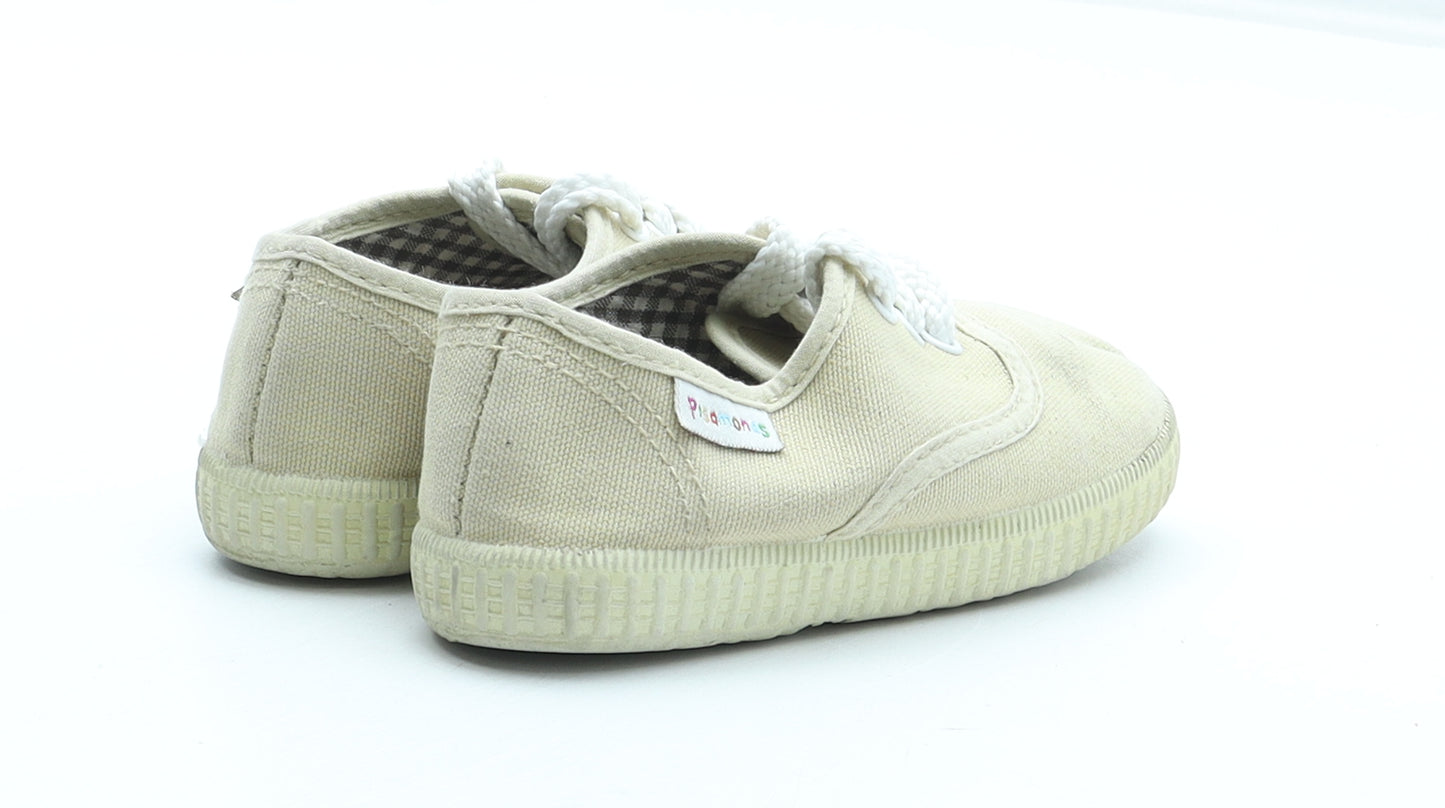 Pisamonas Boys Beige Polyester Sneaker Trainer UK 5.5 23