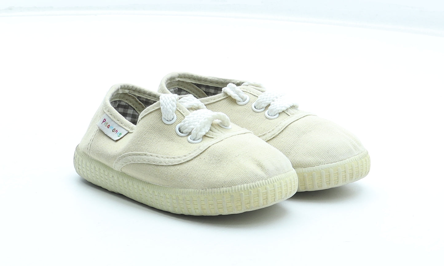 Pisamonas Boys Beige Polyester Sneaker Trainer UK 5.5 23