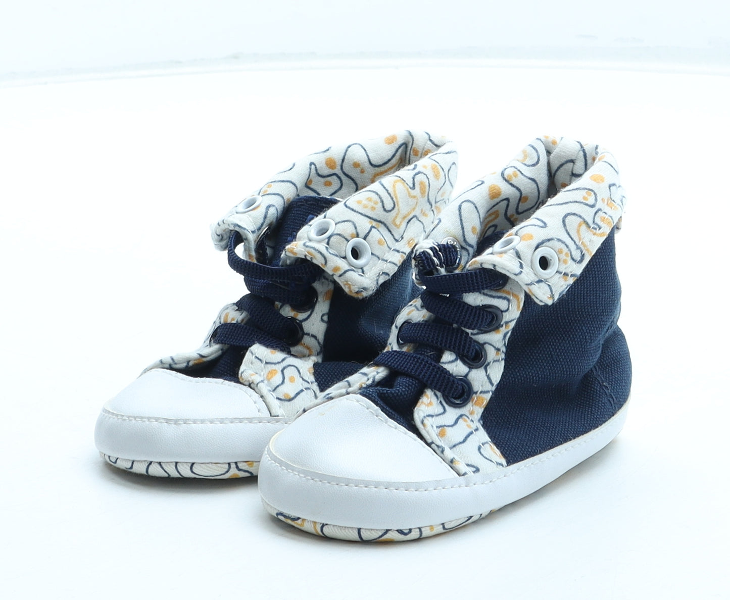Primark Boys Blue Geometric Polyester Sneaker Trainer UK 6-12 Months