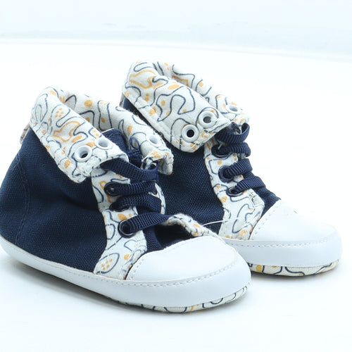 Primark Boys Blue Geometric Polyester Sneaker Trainer UK 6-12 Months