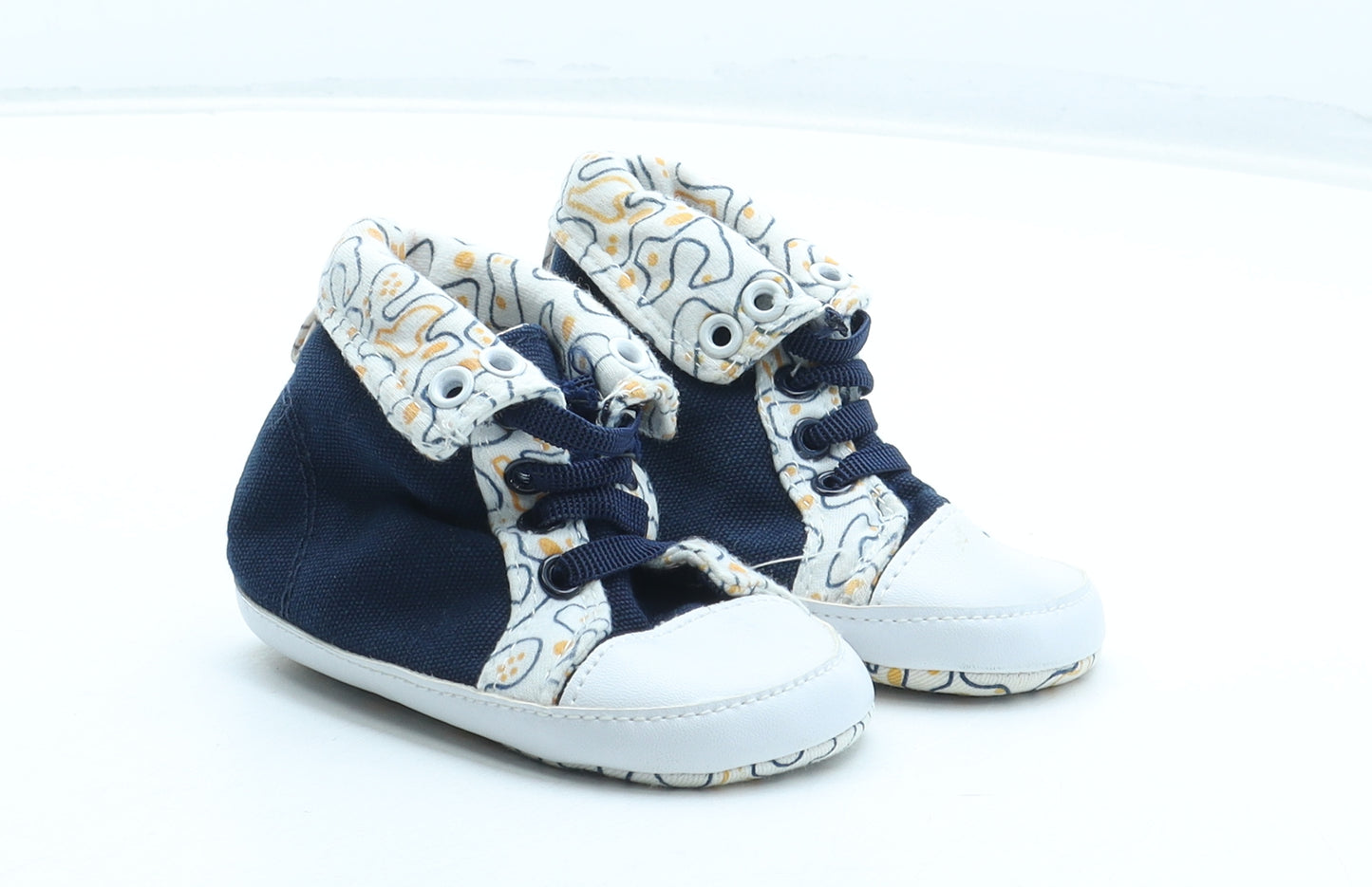 Primark Boys Blue Geometric Polyester Sneaker Trainer UK 6-12 Months