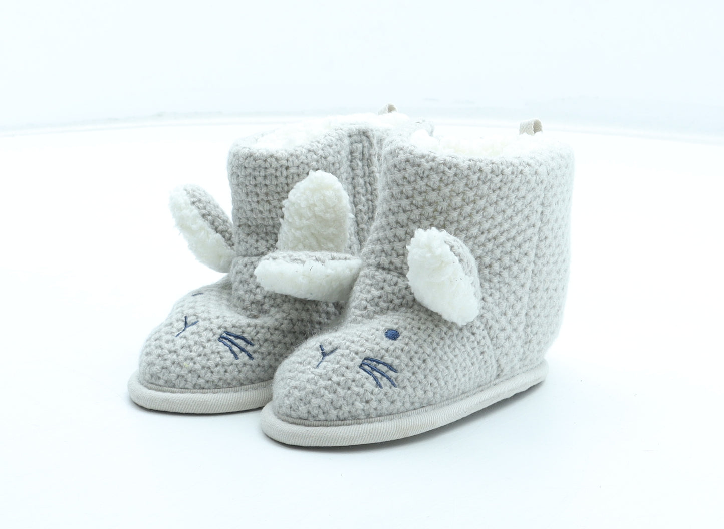 Marks and Spencer Girls Grey Polyester Bootie Boot UK 12-18 Months - Rabb