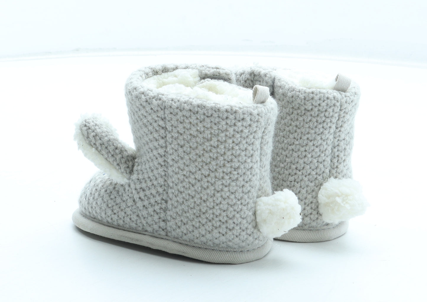 Marks and Spencer Girls Grey Polyester Bootie Boot UK 12-18 Months - Rabb