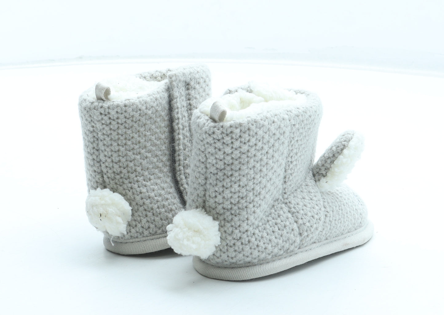Marks and Spencer Girls Grey Polyester Bootie Boot UK 12-18 Months - Rabb