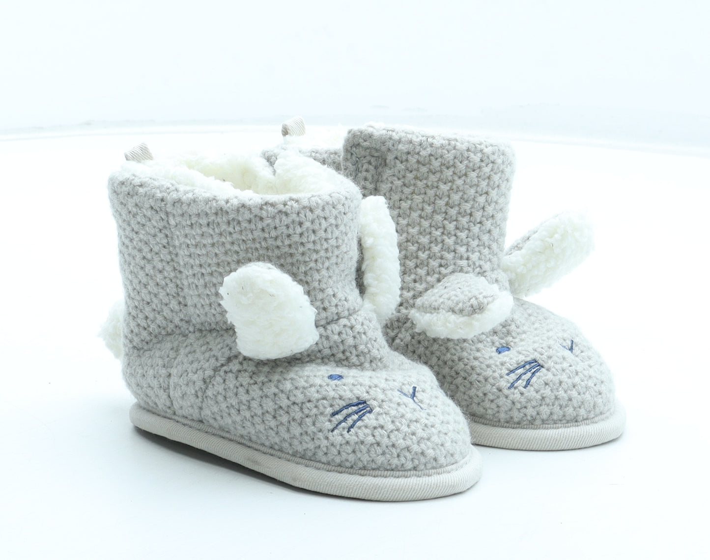 Marks and Spencer Girls Grey Polyester Bootie Boot UK 12-18 Months - Rabb