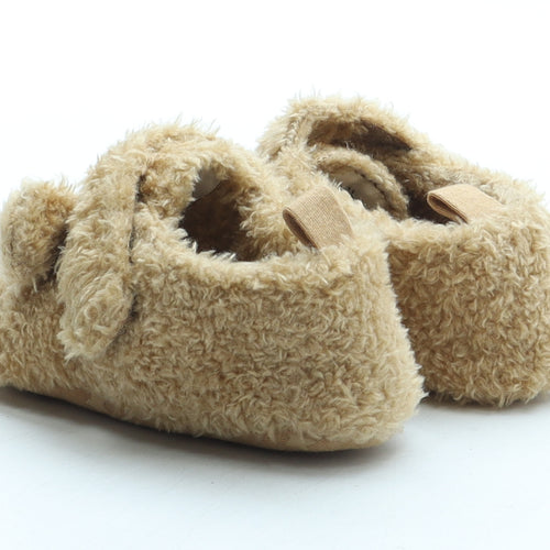 NEXT Girls Brown Polyester Slip On Slipper UK 6-12 Months - Bear